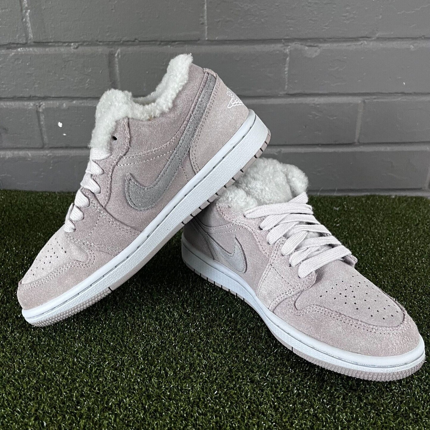 Size 6.5W - Jordan 1 Low SE Sherpa Fleece Gray/White DO0750-002 Womens Shoes