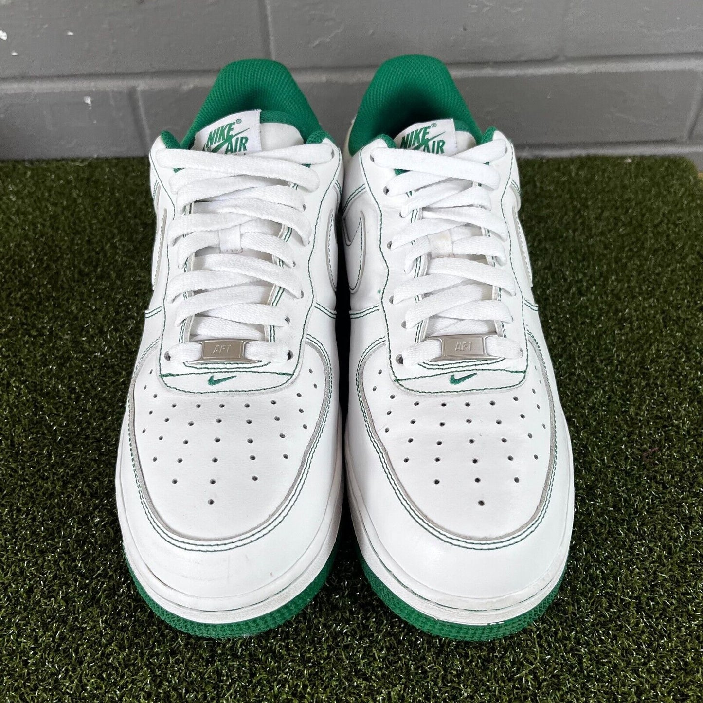 Size 10 - Nike Air Force 1 Contrast Stitch White Pine Green CV1724-100 Mens Sneakers