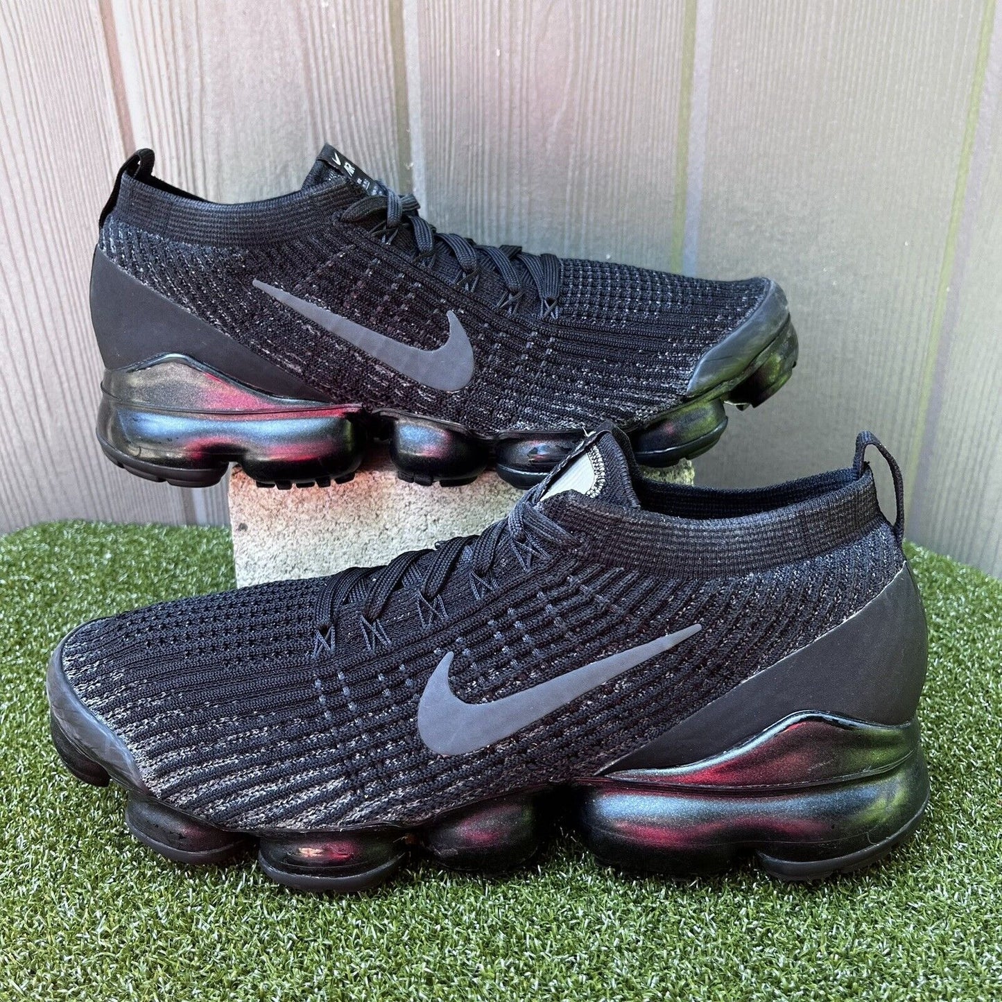 Nike Air Vapormax Flyknit Running Shoes Black AJ6910-002 Womens Size 11