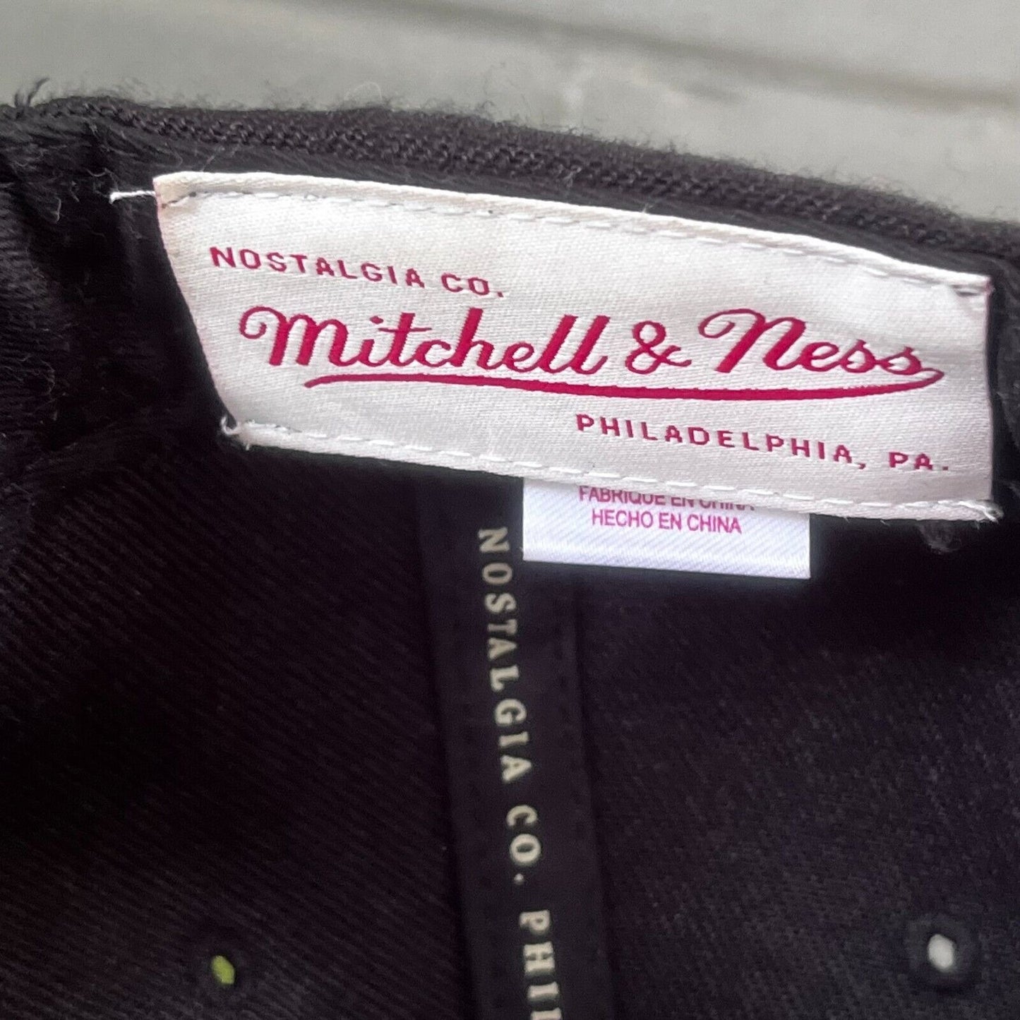 Mitchell & Ness Chicago Bulls NBA Black White Adjustable Snapback Hat One Size