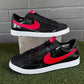 Nike Blazer Low QS Black Red Patent Valentines Day A01033-001 Kids 6.5 Womens 8