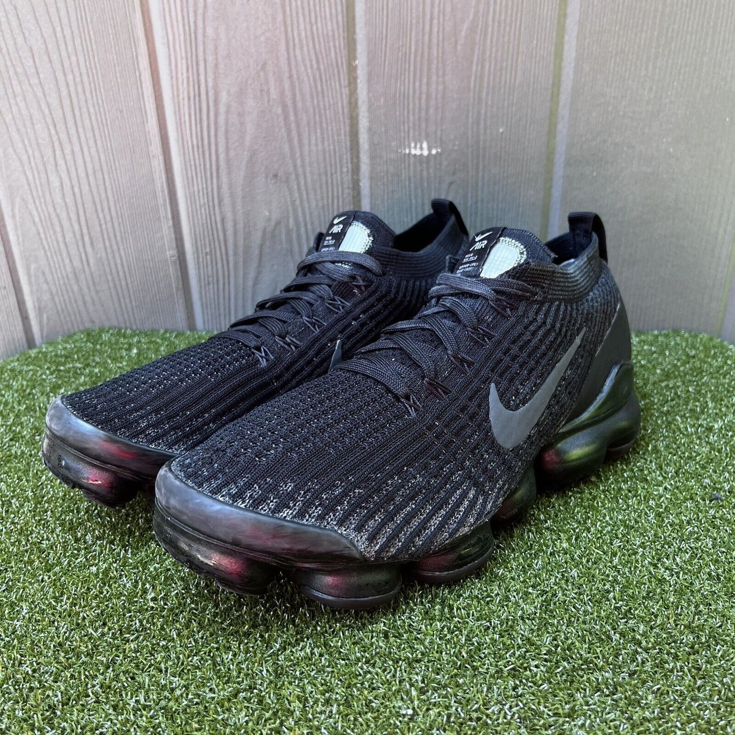 Nike Air Vapormax Flyknit Running Shoes Black AJ6910-002 Womens Size 11