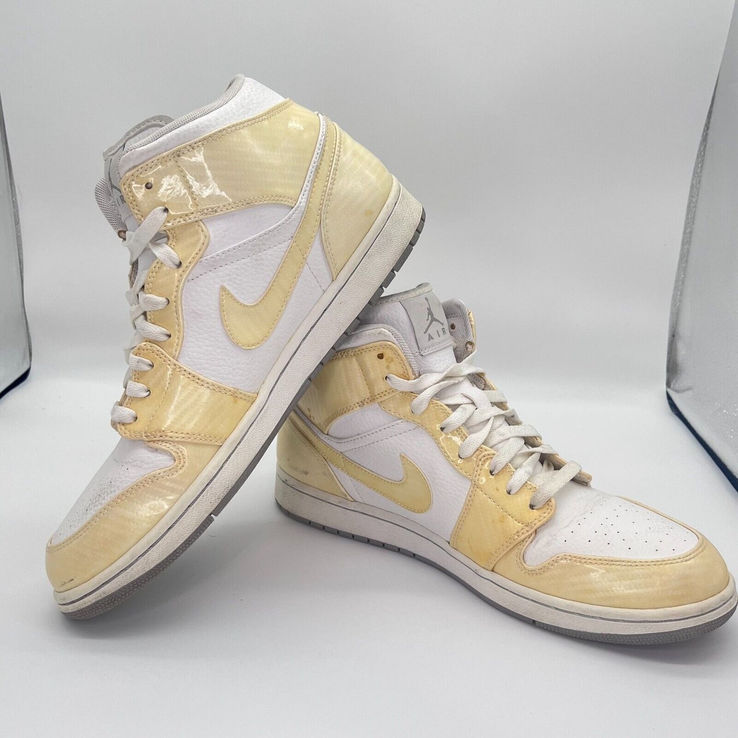 Size 11.5 - Jordan 1 Phat White/Yellow 364770-102 Mens Sneakers