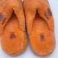 Size 12 - UGG Men's Soft Fluff You Slide Orange Blue Slip on Casual Slipper Shoe