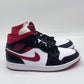 Worn Once - Size 9.5 - Nike Air Jordan 1 Mid Gym Red 554724-122 White Sneakers