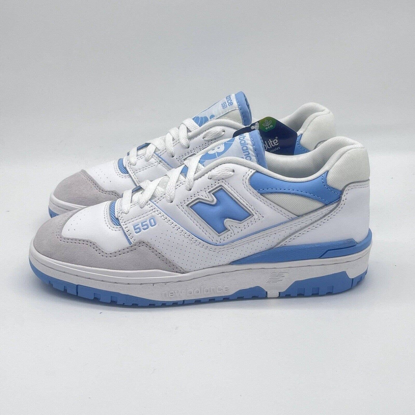 New Balance 550 White University Blue UNC Mens Size 8 BB550LSB Athletic Shoes