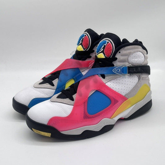 Size 9.5 - Jordan 8 Retro SE White Multicolor BQ7666–100 Pink Sneakers